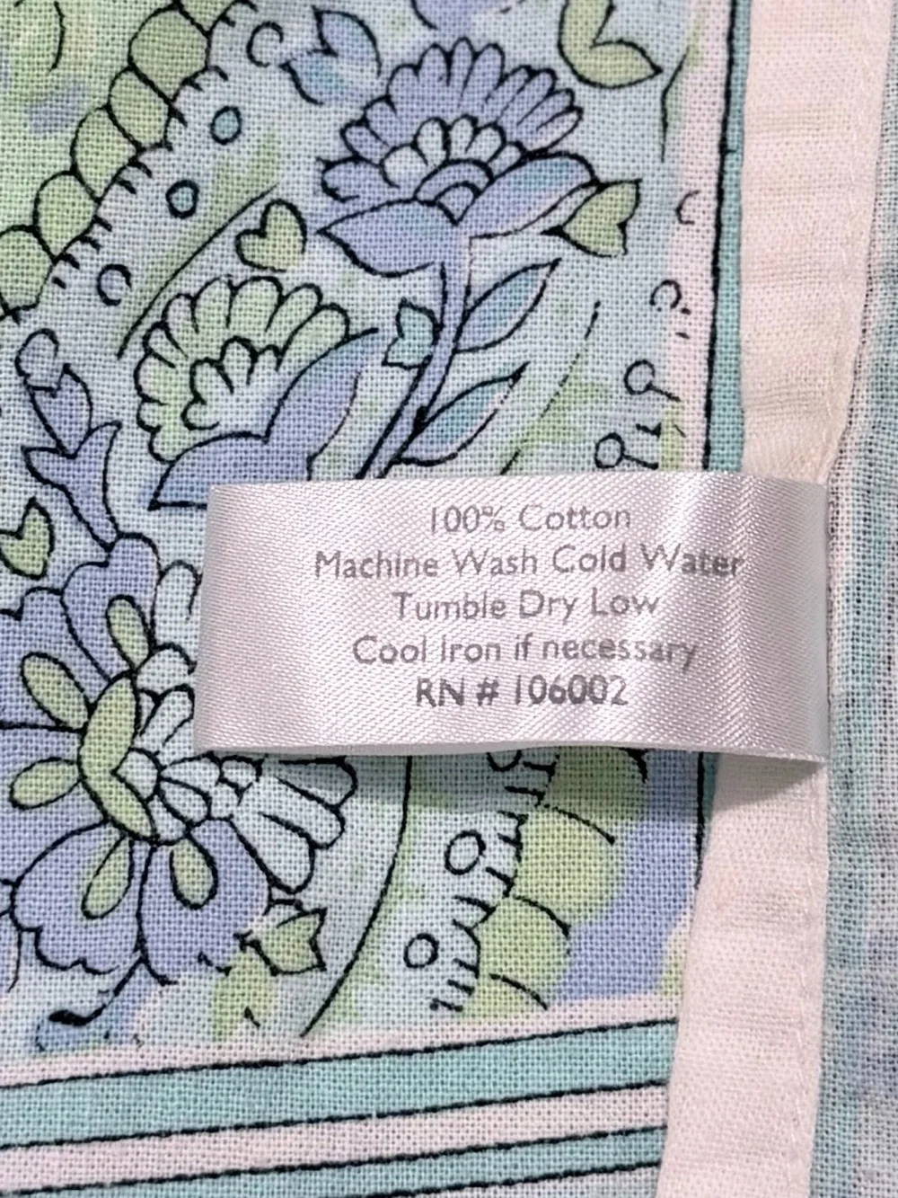 The Painted Cottage Tablecloth 72x48 Cotton Paisley Floral Boho India